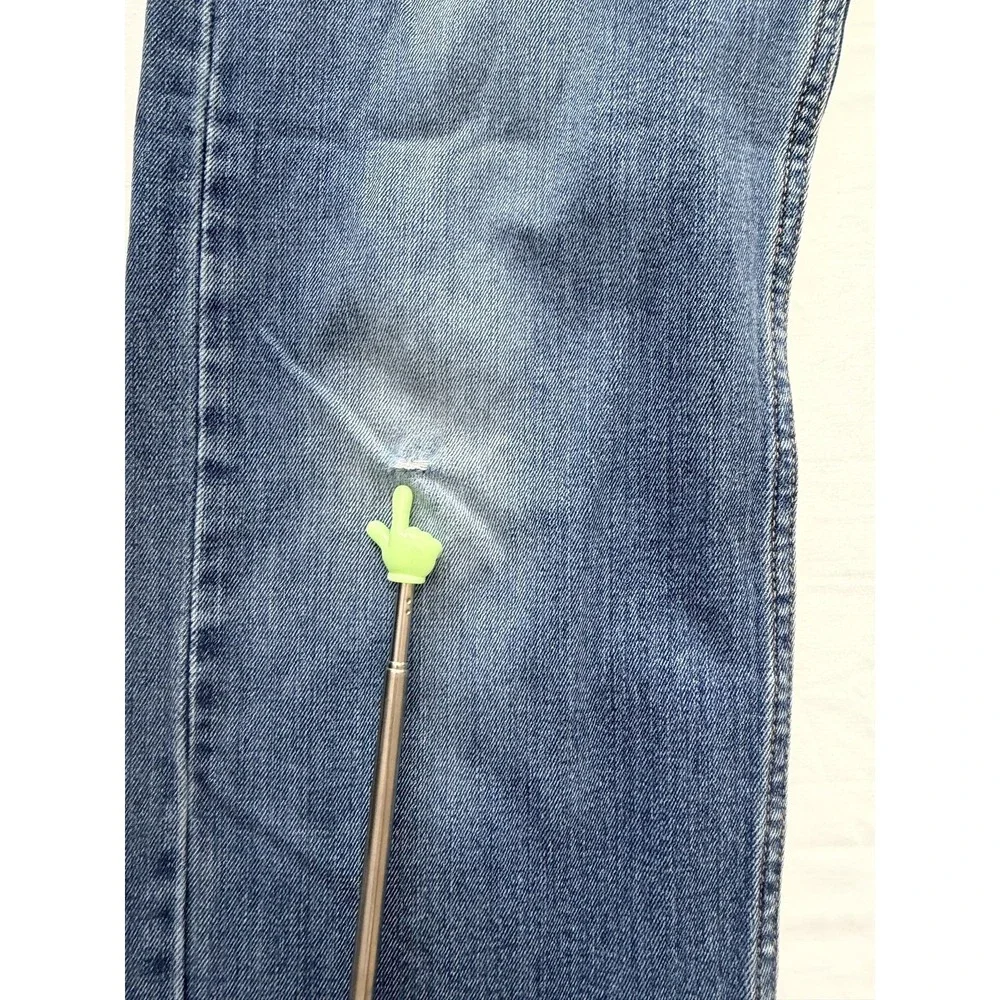 Levi's 505 Jeans Mens 34x30 Blue Medium Wash Regular Straight Distressed Denim